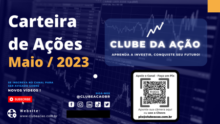 Carteira de Ações | Canal Clube da Ação : Mês de Maio 2023